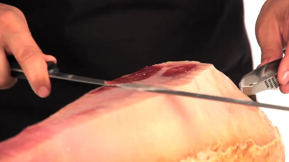 Corte de la maza del jamón