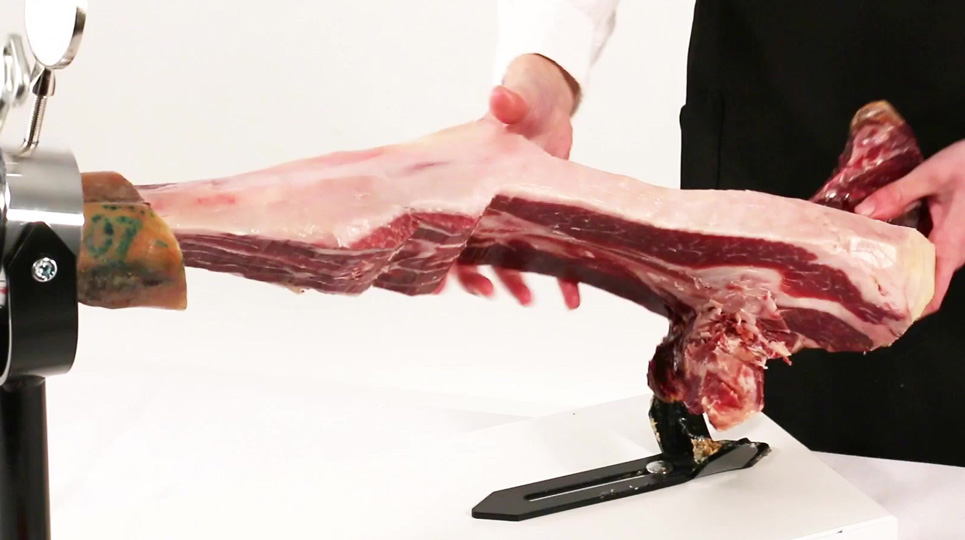 Voltear el jamón 90 grados